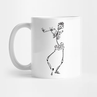 Black and White Dancing Skeleton Mug